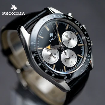 Proxima Мужские часы с хронографом 40 мм Ручные Механические Наручные часы Pilot 100 м Водонепроницаемые C3 Со Светящимся Сапфиром Sport Dive ST1902