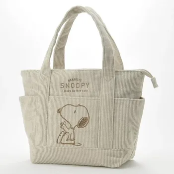 Сумка через плечо Snoopy Girl Осень зима Мультяшная милая вельветовая сумка-тоут Модная сумка для хранения Студенческая сумка большой емкости