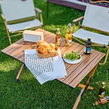 Портативный складной столик для кемпинга Журнальный туристический столик для отдыха на балконе Легкая садовая мебель для экстерьера