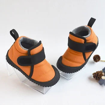 Хлопчатобумажные сапоги, детские зимние ботинки, Новая зимняя хлопчатобумажная обувь, детские повседневные теплые короткие сапоги на мягкой подошве для мальчиков и девочек