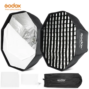 Godox SB-UE 80см 95см 120см Портативный Восьмиугольный Зонтичный Софтбокс с Ячеистой Сеткой для Студийной Вспышки Bowens Mount Softbox