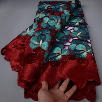 5 ярдов швейцарской кружевной ткани 2022 новейшая тяжелая вышивка бисером африканские хлопчатобумажные ткани швейцарская вуаль кружева популярный дубайский стиль