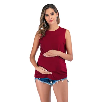 Новый летний модный топ для беременных женщин, тонкая повседневная футболка для беременных женщин с коротким рукавом, приятная для кожи.