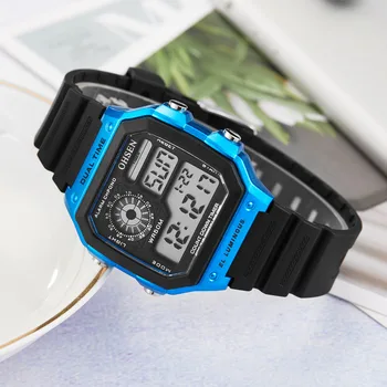 Уличные военные мужские электронные часы, цифровые водонепроницаемые Спортивные часы, Классический прямоугольный циферблат, Синие часы Relogio Masculino