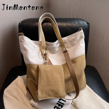 Большие сумки из ткани Jin Mantang 2023, новая повседневная сумка через плечо, большие сумки через плечо для путешествий, сумки через плечо для покупок