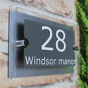 Настраиваемый номерной знак дома, Акриловый Современный адрес дома, Номер двери, Дверные таблички, именные таблички, Номерной знак