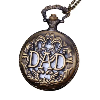 Винтажная цепочка Ретро Лучшие карманные часы Ожерелье для дедушки Подарки папе