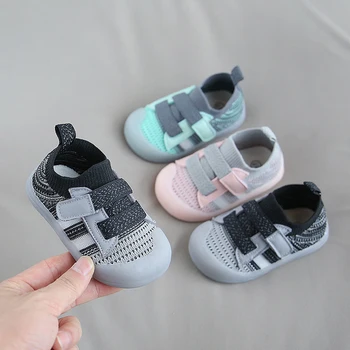 Летняя детская обувь из дышащей сетки, обувь для новорожденных, Носки для маленьких девочек, Обувь с мягкой подошвой, нескользящая обувь для мальчиков 0-3 лет