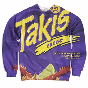 Теплый и удобный свитер Takis-OMG с сублимационной печатью в натуральную величину из США