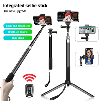 Регулируемая селфи-палка SH 90/150 см с беспроводной поддержкой Bluetooth и зажимом для телефона для смартфона Live Photo Youtube Outdoor