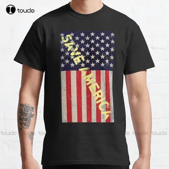 Спасите-Америку-Перевернутый-Флаг-Молитесь-За-Америку Американский Флаг Перевернутый Классическая футболка Рубашки Женские Пользовательские Aldult Подростковые Унисекс