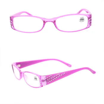 Бриллиантовые женские Элегантные очки для чтения из смолы, женские высококачественные очки со стразами, очки для чтения с диоптриями для пожилых людей