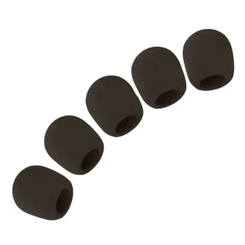 Чехол из губчатого поролона с шариком для микрофона (комплект из 5 штук, черный)