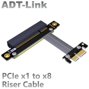 Соединительный кабель ADT-Link PCI Express 3.0 x1-x8 От разъема к Разъему Сгибается на 90 ° Для Сетевой карты SSD Жесткого диска Видеокарт локальной сети