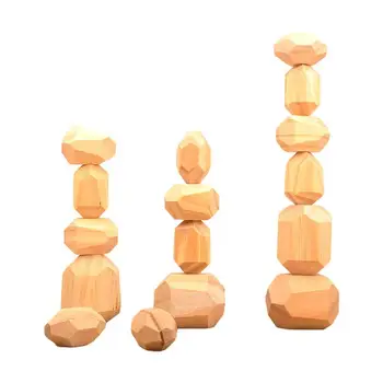 ШТ Деревянные Балансирующие Сложенные камни Деревянные камни Деревянные камни Детский строительный блок Развивающие игрушки Монтессори