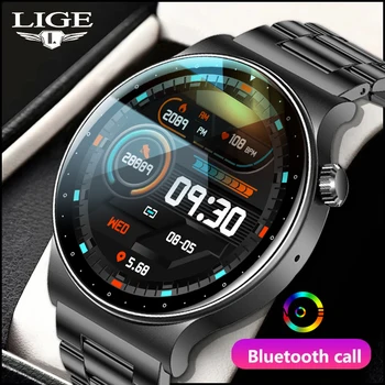 Спортивный трек LIGE GPS, Новые Смарт-часы, Мужской Фитнес-браслет, Водонепроницаемые Часы для вызова Bluetooth, Голосовой Ассистент, Мужские Умные Часы, Женские