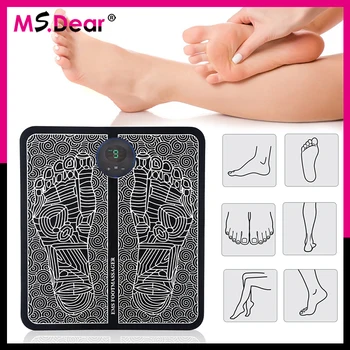 Массажный коврик для ног Ms.Dear EMS 6 режимов 9 уровней Электроимпульсная Иглоукалывающая подушка для мышц Улучшает Кровообращение Снимает Острую боль
