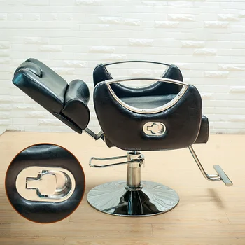 Легкие Роскошные Кожаные парикмахерские кресла Лифт для парикмахерской Поворотные Парикмахерские кресла Мебель для салона Кресло с откидной спинкой Кресло для макияжа Z