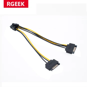 RGEEK 2 SATA для подключения питания к 8-контактному (6 + 2) адаптеру кабеля питания видеокарты PCI Express PCI-E