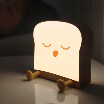 Творческий Милый Тостовый Хлеб Маленькая Ночная Лампа Кронштейн Для Мобильного Телефона USB Прикроватный Светильник Для Спальни