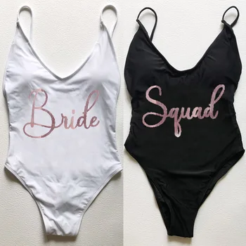 Сексуальный цельный купальник для невесты с подкладкой, женские купальники Squad, купальник из розового золота с открытой спиной, летняя пляжная одежда, монокини-стринги S-3XL