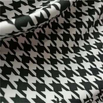 Эластичное черно-белое трикотажное полотно из молочного шелка ткань для пошива платья для латиноамериканских танцев купальник гимнастическое трико ткань fabric1M