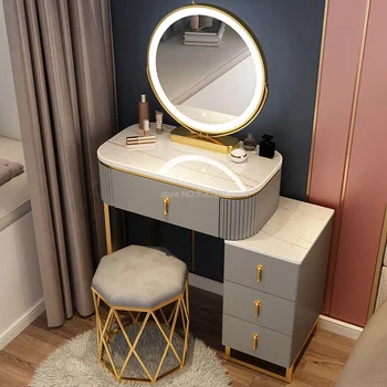Роскошная гостиная Туалетный столик с зеркалом Мебель для комодов Шкаф для хранения вещей в спальне Встроенная минималистичная мебель для спальни