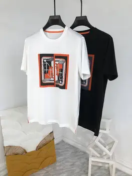 Летние Новые дизайнерские мужские/женские футболки из высококачественного хлопка Ice белого/черного цвета C382