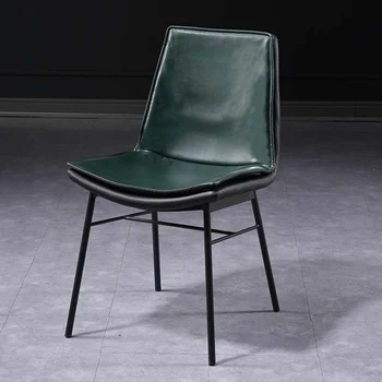 Зеленые стулья Гостиная Спальня Современный Металлический кожаный дизайнерский стул для макияжа Nordic Muebles De La Sala Мебель