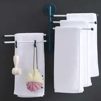 Неперфорированная вешалка для полотенец, простой складной и вращающийся подвижный кронштейн, украшение ванной комнаты, подвесной полотенцесушитель