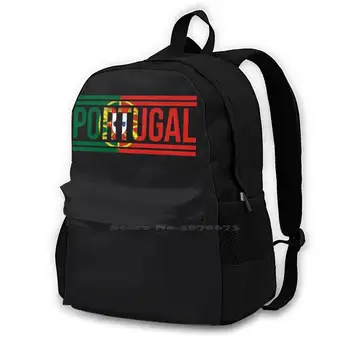 Португалия - Искусство португальского флага | Спорт Футбол Футбольные школьные сумки для девочек-подростков, дорожные сумки для ноутбуков Proud Portugal Soccer