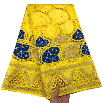 Модная Желтая Африканская Ткань Bazin Riche Африканская Кружевная Ткань Bazin Brode Швейцарская Кружевная Ткань Нигерийская Кружевная Ткань Для Платья