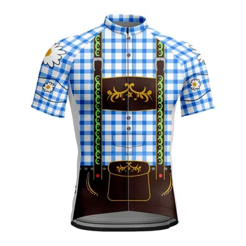 Велосипедная гоночная велосипедная одежда, дышащая одежда для горных велосипедов, спортивная одежда в синюю клетку С принтом, Командный ВЕЛОСИПЕД, мужская майка для велоспорта MTB