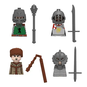 Новый стиль, детские игрушки, военная серия, Средневековые Древние Пехотные рыцари, Фигурки солдат, Строительные блоки, Мини-модели оружия, подарки