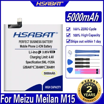 Аккумулятор высокой Емкости HSABAT BA871 5000 мАч для Аккумуляторов Смартфонов Meizu Meilan M15/15 LITE