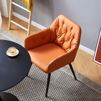 Скандинавское Кожаное кресло Современная минималистичная гардеробная Роскошное кресло для гостиной Водонепроницаемая мебель Светлая спальня Гостиная Мода