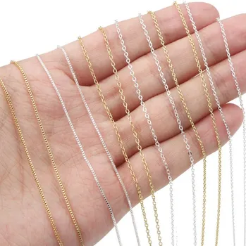 1шт 45 см Позолоченные латунные металлические цепочки-ожерелья для изготовления ювелирных изделий, высокое качество для изготовления шейных принадлежностей