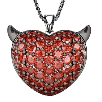 Модное ожерелье с любовью из красного циркона, пара ювелирных изделий, Черная подвеска с любовью, роскошные ожерелья для женщин, подарок на День рождения, юбилей.