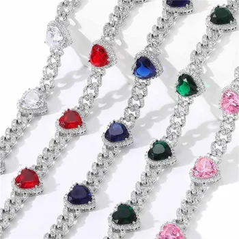 9 мм Кубинское ожерелье-цепочка с подвеской в виде сердца, покрытое льдом, с микро-прокладкой, ожерелье из кубического циркония, хип-хоп Ювелирные изделия, Подарок для женщин
