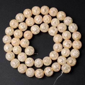 Натуральный камень Шампанское позолоченный треснувший кристалл Для изготовления ювелирных изделий Круглые Свободные бусины Аксессуары для поделок Perles 6-12 мм 15 