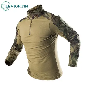 Армейская тактическая рубашка Мужская рубашка Военная боевая рубашка Рубашка с длинным рукавом Мужские Охотничьи рубашки Камуфляжные рубашки Пейнтбольные футболки