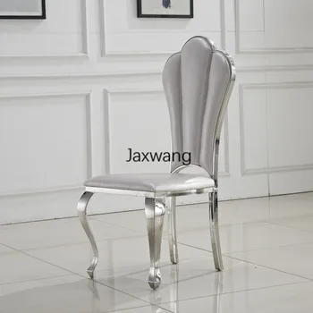 Скандинавские обеденные стулья, кухонная мебель, обеденный стул из нержавеющей стали, ткань для ресторанного стула, простая современная фланель, гостиничный обеденный стул
