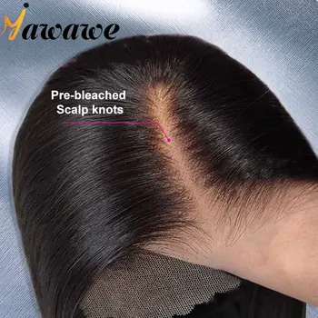 YAWAWE Hair 13x4 HD Кружевные Фронтальные Парики С Предварительно Отбеленными Узлами, Прямые Кружевные Фронтальные Парики Для Женщин, Предварительно Выщипанные Парики Из Человеческих Волос В Продаже