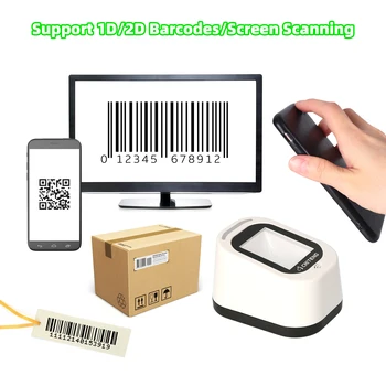 1D 2D QR-сканер штрих-кода, всенаправленная настольная платформа для громкой связи, USB-проводной считыватель штрих-кода, масштабное сканирование для супермаркета