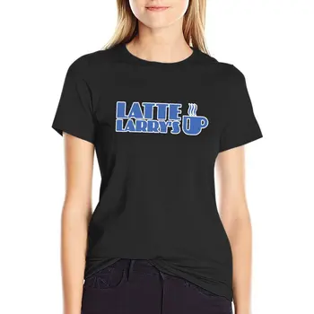 Футболка Latte Larry's Evil Store, летняя одежда, тренировочные рубашки для женщин свободного кроя