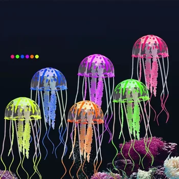 Украшения для аквариума с медузами, Растительный орнамент с имитацией медуз, Светящиеся украшения из медуз для аквариума, Украшение для аквариума
