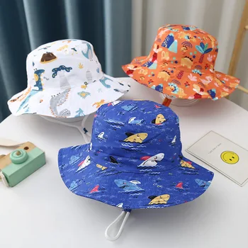 Милые детские Весенне-летние шляпы-ведерки с Мультяшными Граффити, Детская кепка Рыбака, Дышащий Детский Солнцезащитный капор от 3 до 10 лет