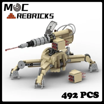 MOC Space War Series AV-7.2 Antivehicle Cannon Desert Edition, Сборка кирпичей своими руками, Строительные блоки, Игрушки-головоломки для мальчиков, подарки для детей