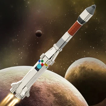 Gobricks MOC в масштабе 1: 110 Космический корабль Arianes 1 Ракета-носитель с искусственным спутником, Строительные блоки, Вселенная, Автомобиль, Кирпичи, Игрушки, подарки