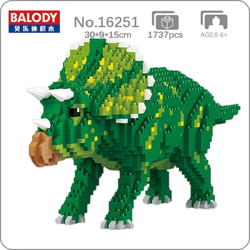 Balody 16251 Динозавр юрского периода Трицератопс Монстр DIY Мини Алмазные блоки Кирпичи Строительная игрушка для детей Подарок без коробки